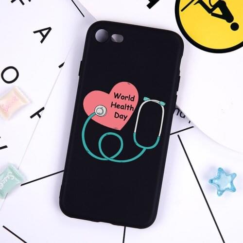 Dropshipping Cute Medical Doctor Phone Case For iPhone 5 SE XS XR 6 6S Plus Black Soft Phone Cover For iPhone 8 7 Plus