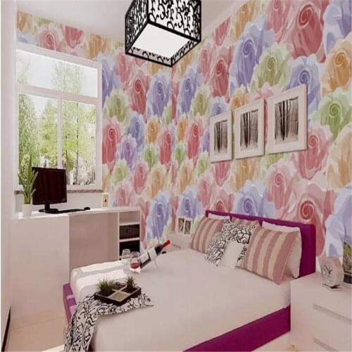 Romantic rose pattern wallpaper background wall high-grade wall cloth manufacturers wholesale wallpaper wallpaper photo wall