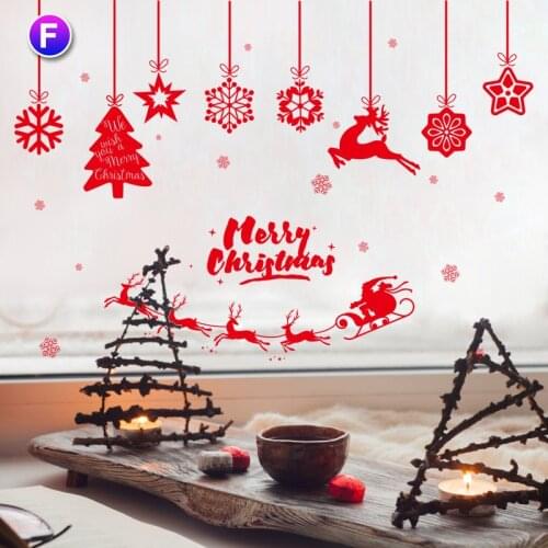 Christmas Elements Stickers for Wall and Glass Home Xmas Decoration Party New Year Supplies J99Store