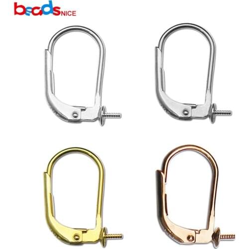 Beadsnice ID27511 real silver 925 lever back earrings with 3mm silver beads earrings base diy earring components wholesale