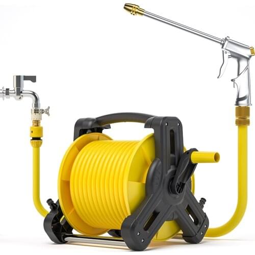 Heavy Duty Mobile Water Hose Storage Holder Single Arm Garden Hose Reel For Outside Gardening Cleaning Car Wash Dropshipping