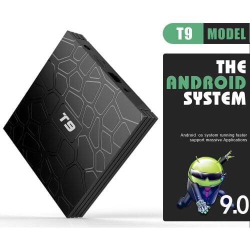 20pcs Android 9.0 tv box T9 RK3318 Quad Core 4GB 64GB 5.8G Dual Wifi Bluetooth with Led Display Smart Media Player 4GB 32GB