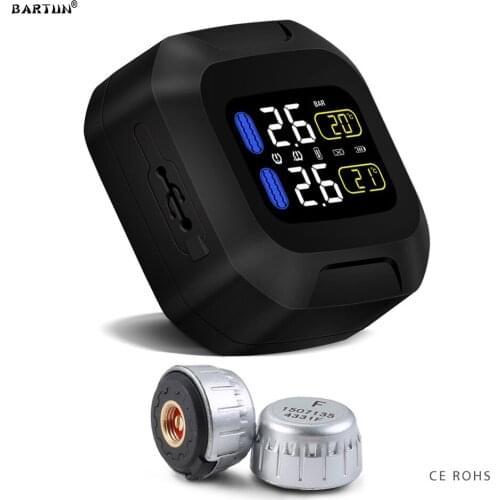 M3 Motorcycle TPMS Tire Pressure Monitoring Device 2 External Tyre Sensors Accurately Detect Temperature Pressure In Real Time