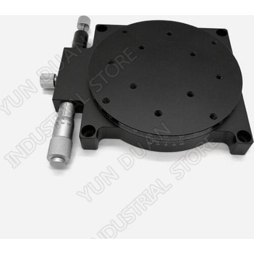 R Axis 90MM 3.5" Manual 360 Degrees Rotary Sliding Table Micrometer Precision Displacement Angle Adjust Platform Optical RS90-L