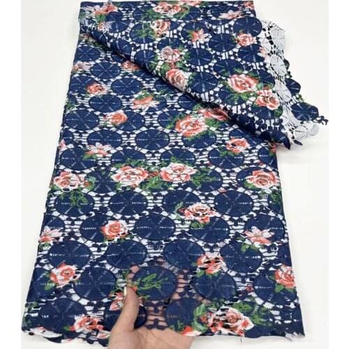 Party Q 2021 High Quality Embroidery Guipure Water Swiss African Milk Silk Cord Soluble Print Lace Fabric For Dress