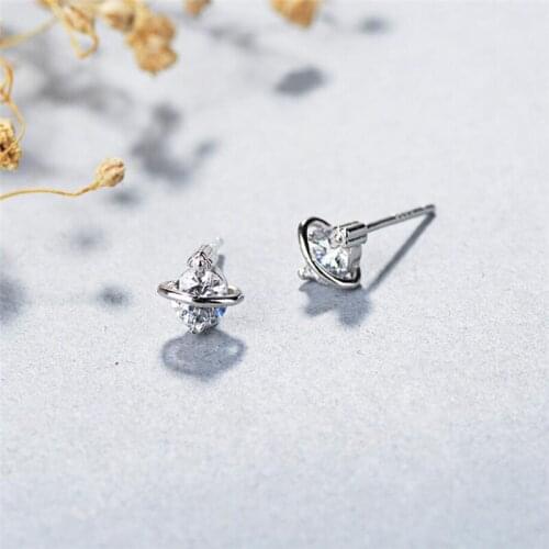 Sole Memory Fashion Mini Star Planet Cute Art Creative 925 Sterling Silver Fashion Female Stud Earrings SEA531