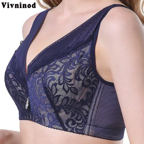 Full Coverage Women Large Brasiere Mesh Lace Minimizer Bra Vest Thin 90C 100D 11D0E 120DE Underwire Adjust Brallete Dropshipping