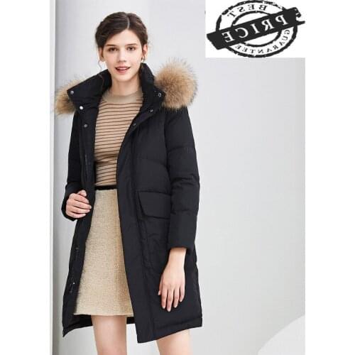 Winter Jacket Women Long Down Coat Female 20% Duck Down Jacket Real Fur Hooded Clothes Ladies Thick Warm Coats LWL10a2