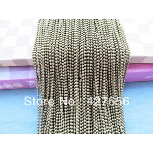 20pcs 27.75inch 1.55mm Antique Bronze/Antique Silver tone Ball Link Chain Necklace & Bracelet Connector Charm Finding,DIY Chain
