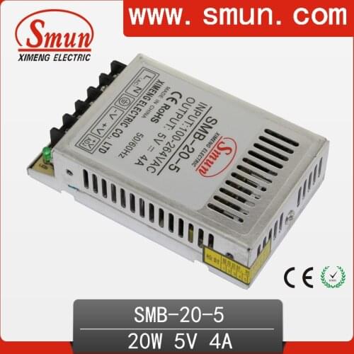 20W 5VDC Output Switching Power Supply Universal AC Input Small Volume Thin Power Supply SMB-20-5