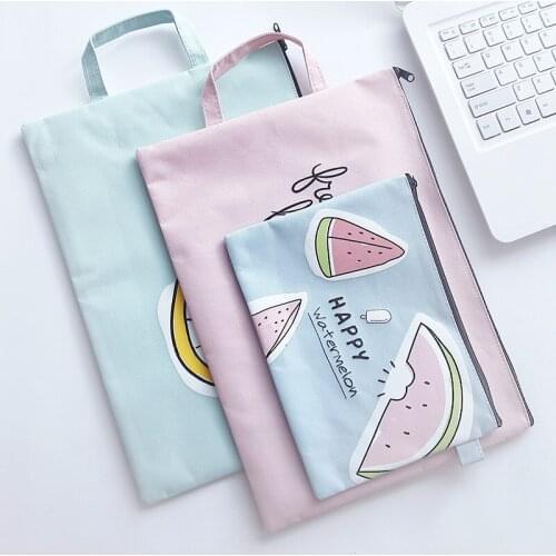 300pcs/lot Cute Fruits A4/A5 Zipper Document Bag Business Briefcase Storage File Folder for Papers Stationery Student Gift L1156