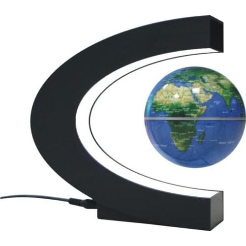 Automatic rotation 3D letter C Magnetic Levitation Colorful Globe Lamp Night Light Rotating Led Globe Floating Lamp Decoration