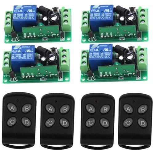 MITI-315Mhz DC12V 1CH RF Wireless Remote Control Switch 10A Relay Receiver Radio Switch SKU: 5153