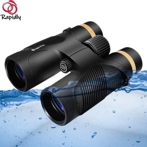 10X42 HD Binoculars Foldable Miniature Binoculars BAK4 Waterproof Nitrogen-filled 5000M Night Vision Outdoor Camping Telescope