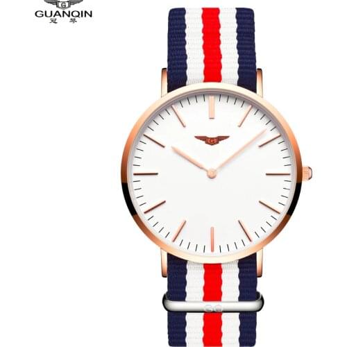 Watches Women With Canvas Strap GUANQIN Female Quartz Watches Simple Fashion Couple Watch Men Women Clock relogio feminino