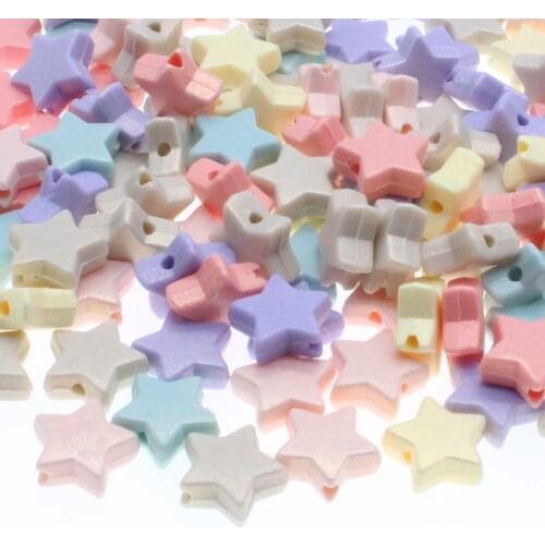CHONGAI 100Pcs Candy Color Fantasy Acrylic Pentagram Beads For Jewelry Making DIY Handmade Accessories 11mm