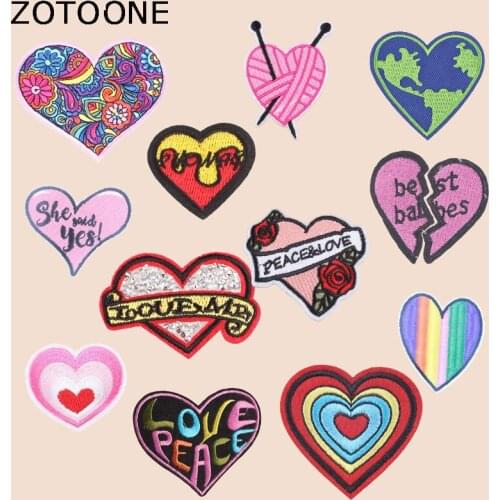 ZOTOONE Colorful Flower Heart Patch Stickers Iron on Patches for Clothing T-shirt Heat Transfer Diy Accessory Appliques G