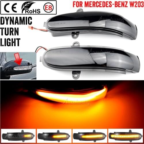 For Mercedes Benz C Class W203 S203 CL203 2000-2007 Side Rearview Mirror Turn Signal LED Light Dynamic Sequential Blinker