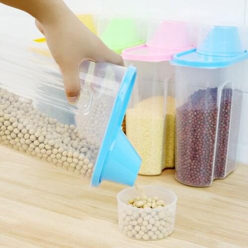 Eco-friendly Food Storage Box Clear Container Set with Pour Lids Kitchen Storage Bottles Jars Dried Grains Tank Food Organizer