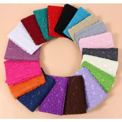 16cm Elastic Lace Fabric Black White Beige Burgundy Navy Blue Pink Red Purple Green Gray Lace Trimming DIY Crafts Material