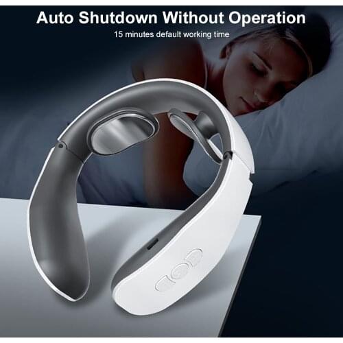 Electric Neck Massager TENS Cervical Vertebra Pulse4 Modes Pain Relief Relaxation Device Health Care Household