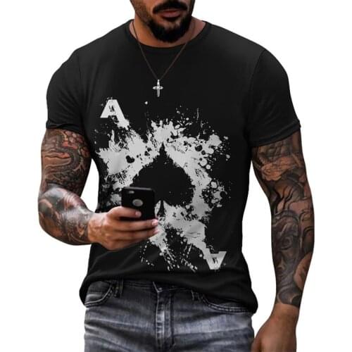 Summer Popular Ace Of Spades Skull Print Shirt Men Sports And Leisure Travel Breathable Quick-Drying T Shirt Streetwear Tops