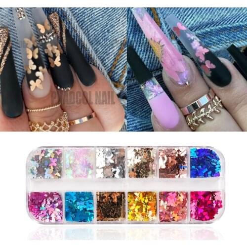 Butterfly Sequins Nail Art Holographic Flakes Glitter Nails Manicure Decoration Accessories Tool