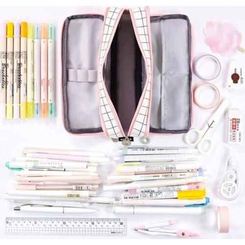 Kawaii Large-capacity Student Pencil Case Canvas Pencil Case School 40-piece Case Supplies Pencil Bag School Box Stationery 2021