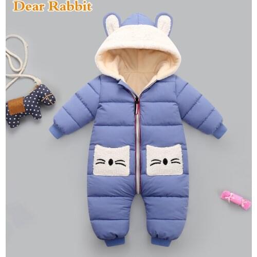 New born Baby girl coat Winter Hooded mantle Rompers Thick Warm Jumpsuit Overalls Snowsuit Children Boy Clothing kids clothes