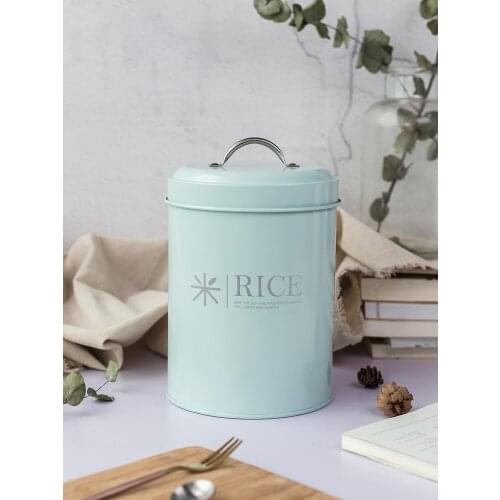 Kitchen Rice Box Food Flour Storage Container with Sealed Blue White Home Moisture-proof Storage Box for Food Powder Laundry