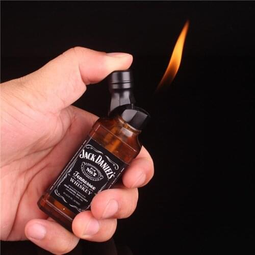 Creative Butane Jet Gas Lighter Whiskey Wine Bottle Torch igniter Smoking Accessories Household Items cigarette Gifts（no fuel