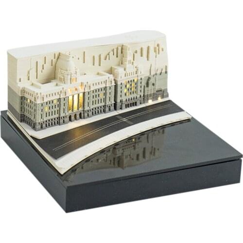 Creative Sticky 3D Stereo Memo Pad Note Paper with Lights - Shanghai Bund Black Grey