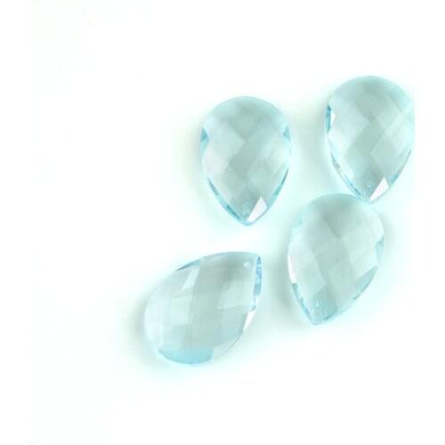 Lt.aquamarine 38mm/50mm Tear Drop Glass Crystal Prism DIY Pendant Chandelier Jewelry Lighting Part Spacer Faceted