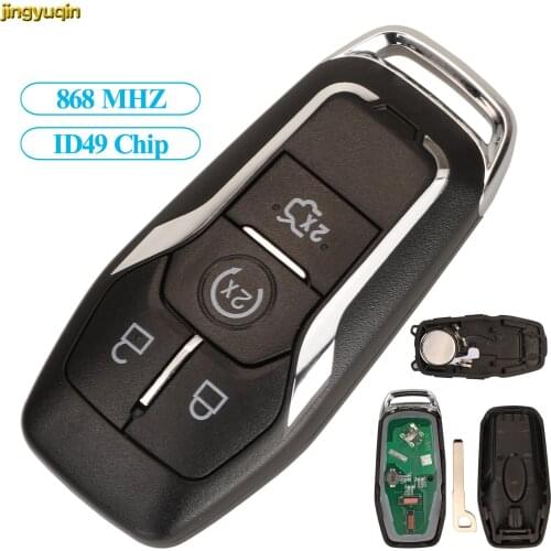 Jingyuqin Remote Car Key Fob Control 868MHZ ID49 Chip For Lincoln MKC MKX MKZ 4 Buttons