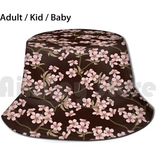 Cherry Blossom Watercolor Fashion And Home Decor Sun Hat Foldable UV Protection Christmas For Her Cherry Blossom