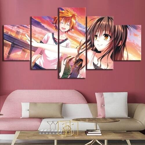 Modular Hd Prints Pictures 5 Pieces Sword Art Online Paintings Home Decor Canvas Anime Poster Wall Art For Living Room Framework