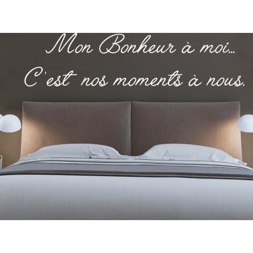 Mon Bonheur A Moi Wall Stickers French Quote Home Decor Wall Decals Living Room Bedroom Decoration Vinyl Wall Art Murals Poster