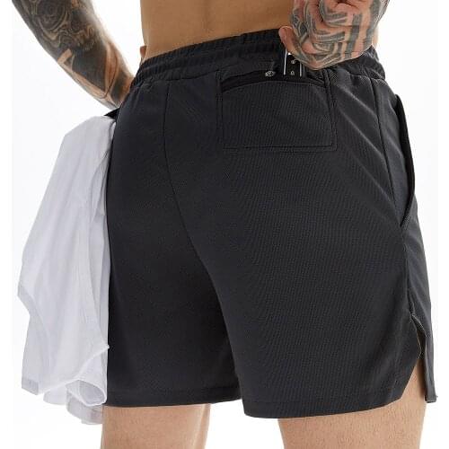 Mens Training Gym Shorts Boxing Pants Single-deck Short Jogging Sports Shorts Fitness Quick-Drying Shorts Male Exercise Bottoms