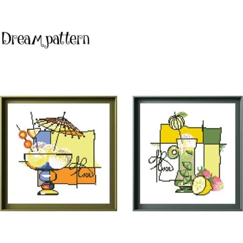 Icecream cross stitch kits simple pattern 18ct 14ct 11ct white fabric cotton thread DIY embroidery kit for beginners