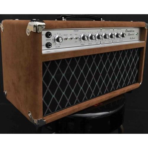 Custom Overdrive Tone Special Point to Point Guitar Amplifier Head 50W in Brown Black Tolex 100W and Customized Faceplate Is OK
