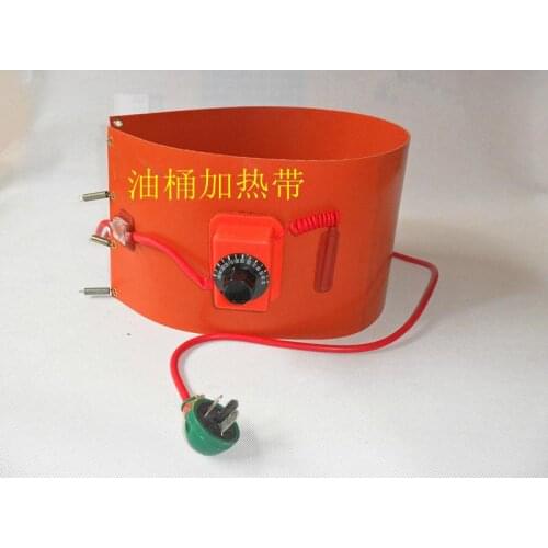 New 55Gallon 200L 220V 1000W Silicon Rubber Metal Oil Drum Heater,125mm(Width)*1740mm(Length)