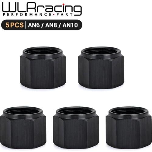 5 Piece AN6 AN8 AN10 Adapter Female Flare End Cap Plug Tube Nut Hexagon Head Port Blanking Plugs Cap Lock Hose Connector Fitting