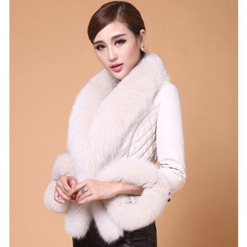 Savabien Autumn Winter Warm Furry Faux Fur Collar Leather Jacket Fashion Slim Overcoat Pink Black Faux Fur Coat Festival Coats