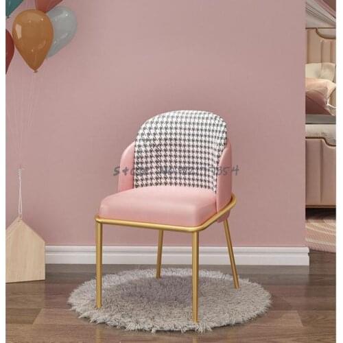 Nordic ins leisure home dining chair light luxury style beauty net red desk chair backrest makeup nail dressing chair