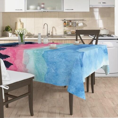 Table cloth living room kitchen cover Blue Tree colorful sky patterned micro fabric cover with runner pattern Free Shipping
