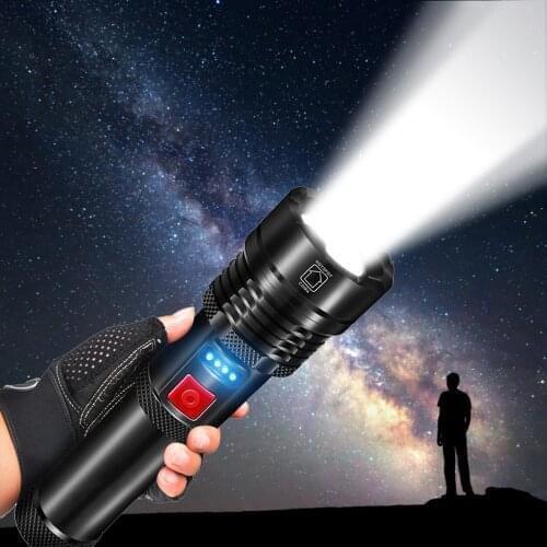 C2 XHP50 Super Powerful LED Flashlight Tactical Torch Built-in Battery USB Rechargeable Waterproof P50 Lamp Ultra Bright Lantern