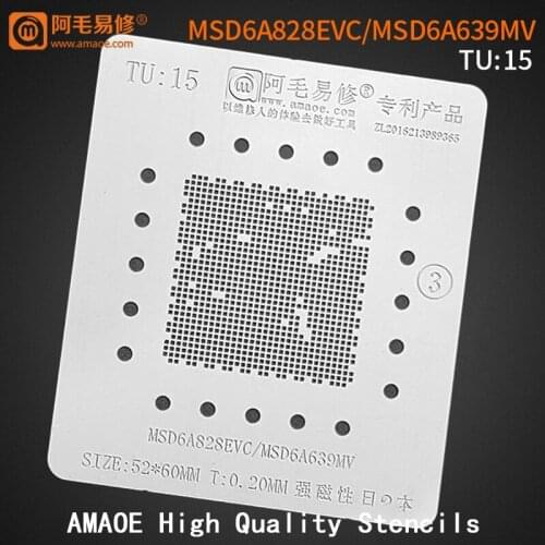 BGA Stencil For LCD TV CPU MSD6A828EVC/MSD6A639MV Chipset Reballing IC Pins Square Hole Soldering Tin Plant Net Heating Template