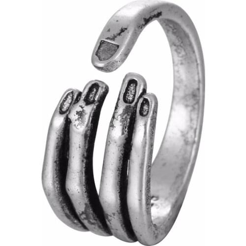 Wholesale Vintage open hand Ring For Women Men Personality Punk Opening Finger Ring Jewelry Wedding Anniversary Gifts For Lovers