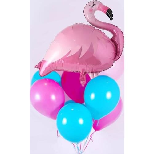 1set Flamingo Blue PInk Latex Balloons Hawaiian Tropical Summer Party Supplies Wedding Decoration Birthday Party Decor Balloons
