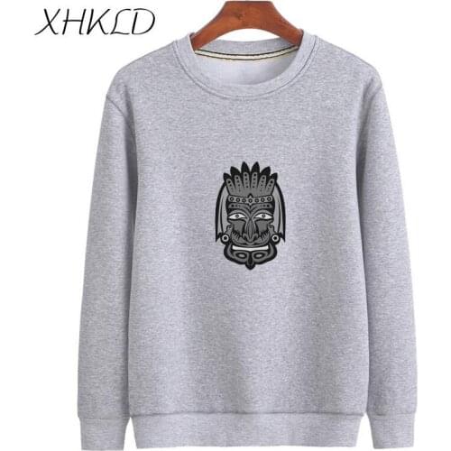 XHKLD New Men Long Sleeve print Pullover harajuku Cotton Sweatshirt Unisex Jacket Casual Thicken Autumn Sportswear Coat Tops